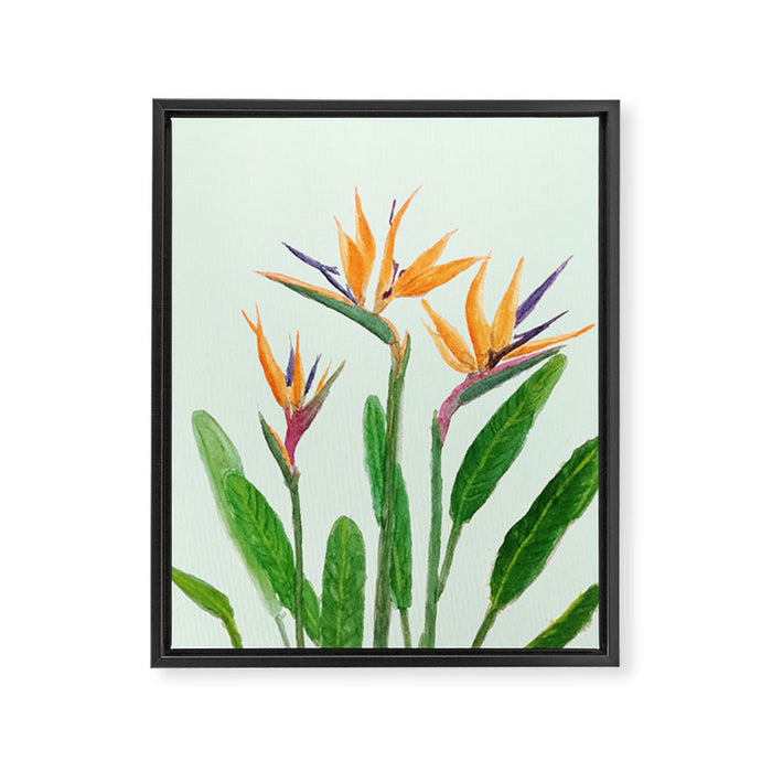 bird of paradise flower painting Framed Canvas Print Gallery Image 1