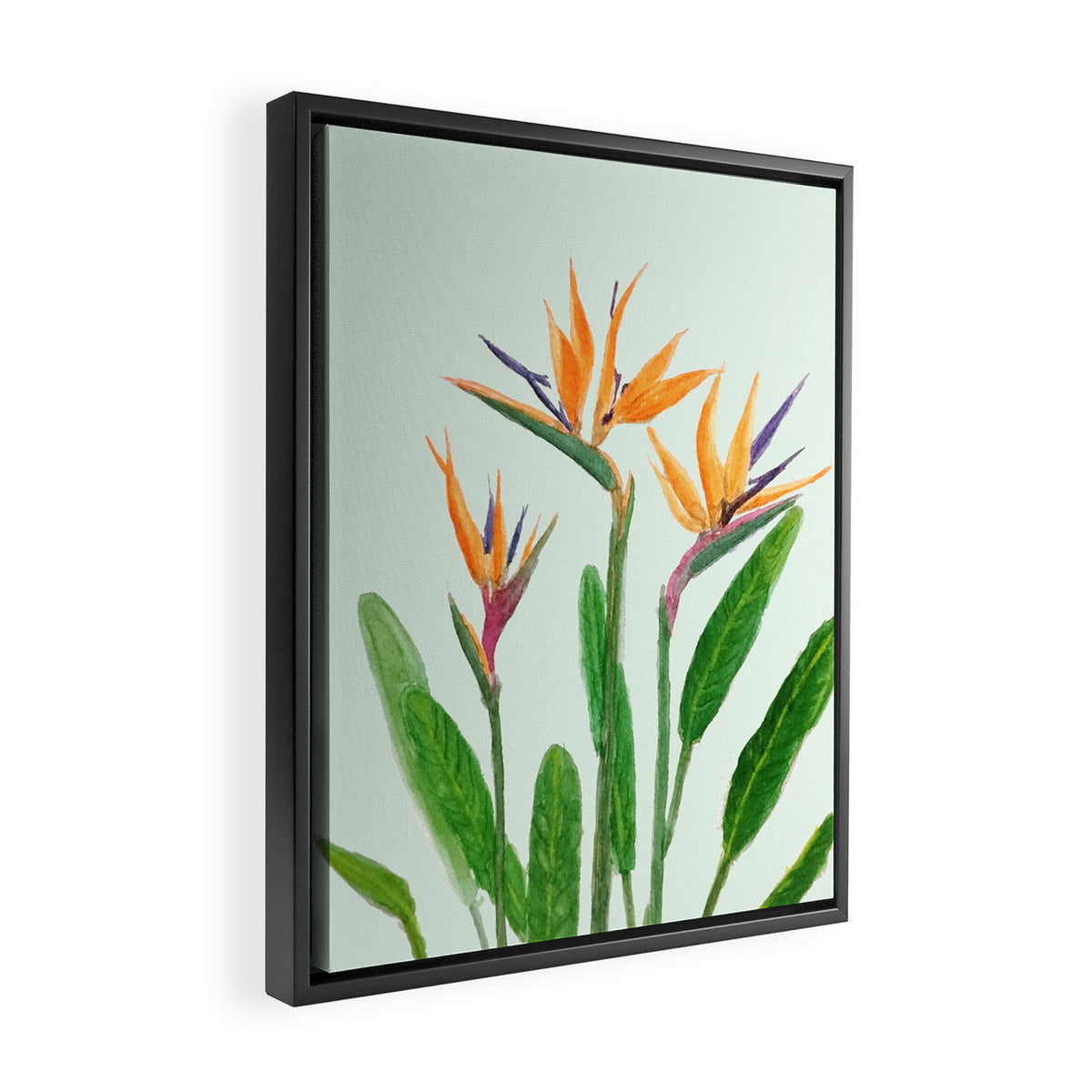 bird of paradise flower painting Framed Canvas Print Gallery Image 2