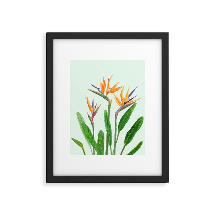 bird of paradise flower painting Framed Art Print Gallery Image 1