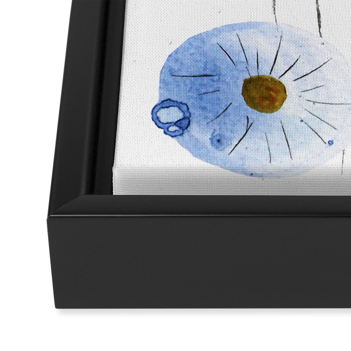 blue abstract dandelion 2 Framed Canvas Print Gallery Image 3