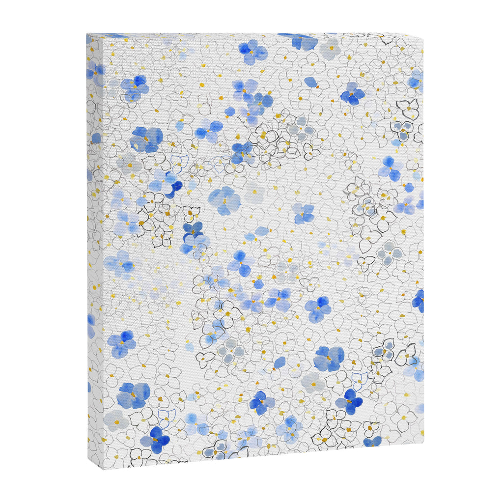 blue abstract hydrangea pattern Canvas Print Gallery Image 6