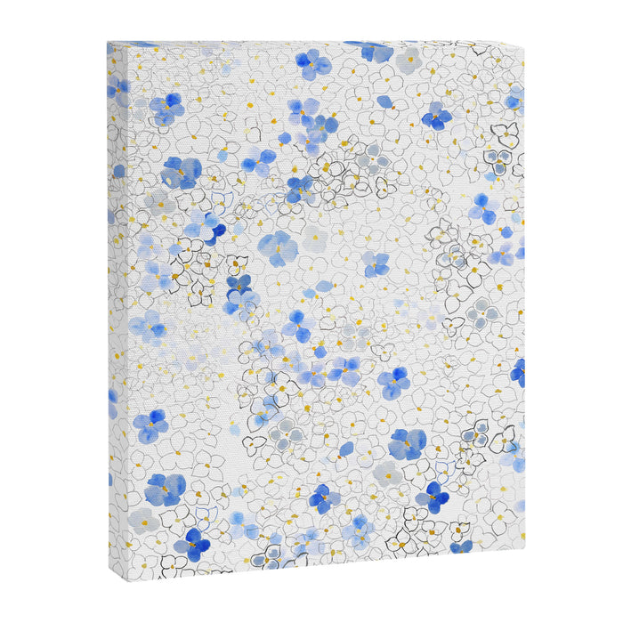 blue abstract hydrangea pattern Canvas Print Gallery Image 1
