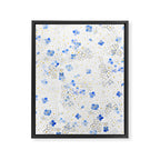 blue abstract hydrangea pattern Framed Canvas Print Gallery Image 6