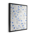blue abstract hydrangea pattern Framed Canvas Print Gallery Image 2