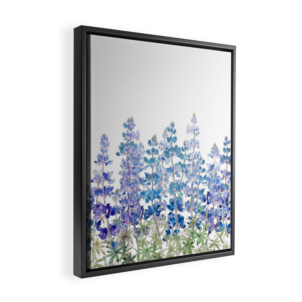 blue and purple lupin flowers horizontal  Framed Canvas Print Gallery Image 2