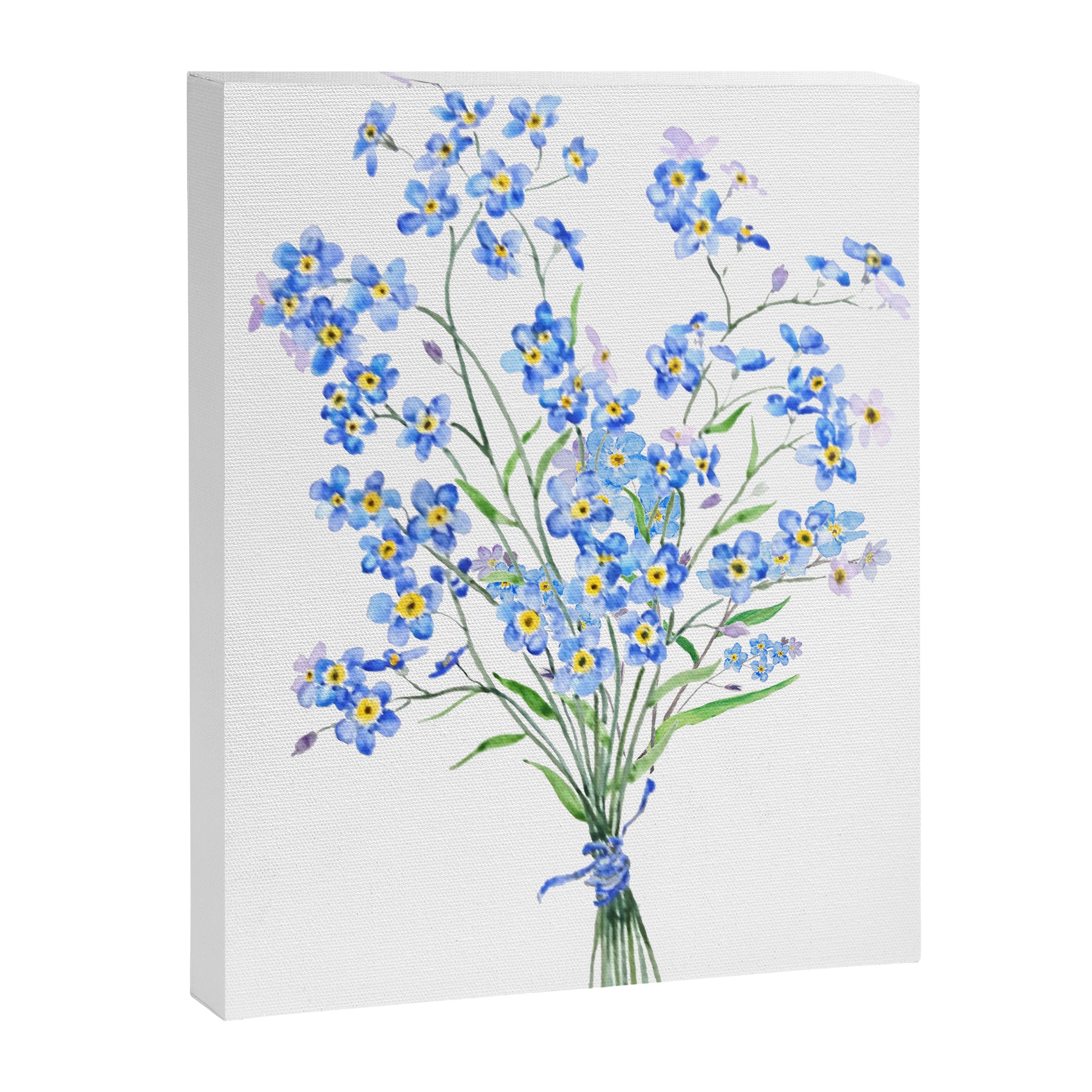 blue forget me not bouquet 2020 Canvas Print Gallery Image 6
