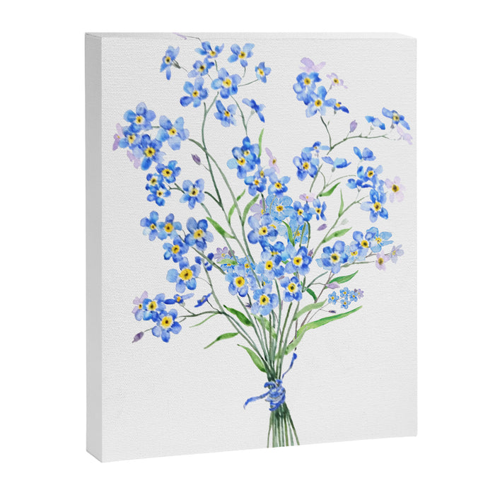 blue forget me not bouquet 2020 Canvas Print Gallery Image 1