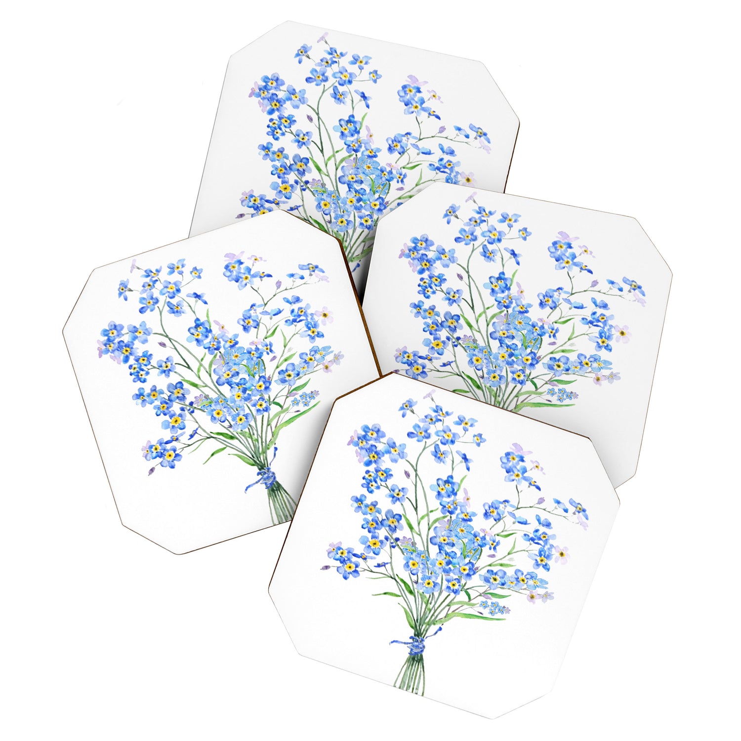blue forget me not bouquet 2020 Coaster Gallery Image 1