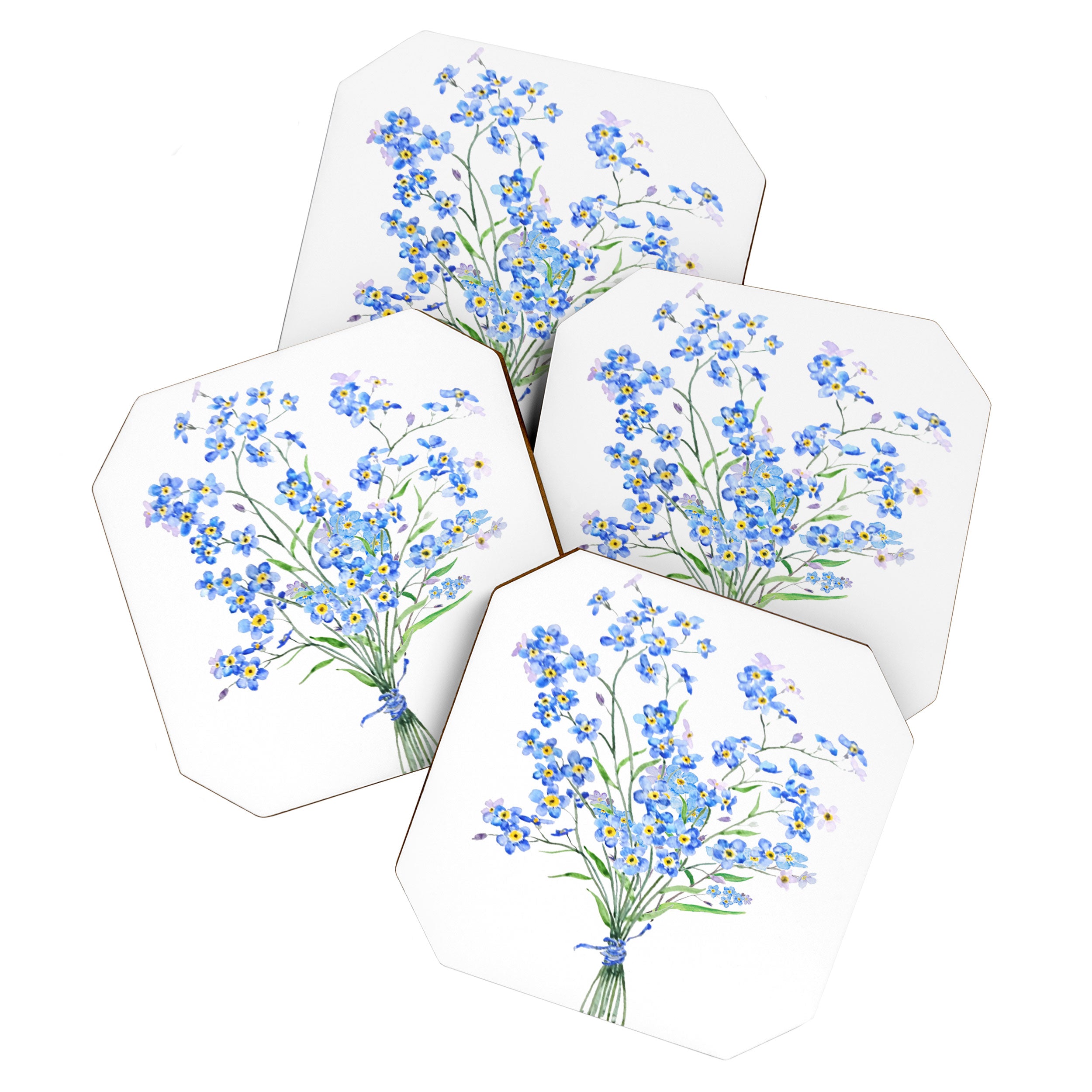 blue forget me not bouquet 2020 Coaster Gallery Image 1