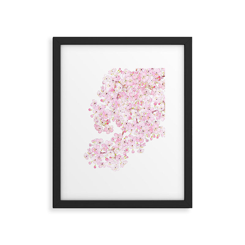 cherry blossom ink and watercolor 1 Framed Art Print Gallery Image 6