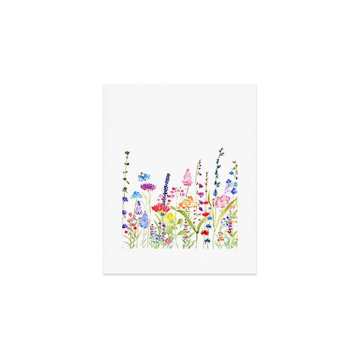 colorful wildflower fields watercolor Art Print Gallery Image 1
