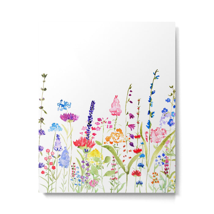 colorful wildflower fields watercolor Metal Print Gallery Image 1