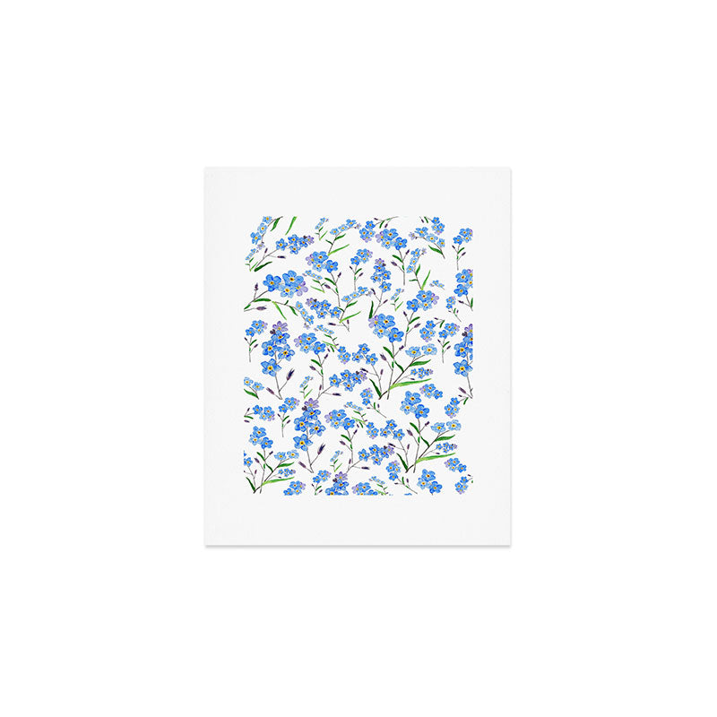 forget me not pattern watercolor  Art Print Gallery Image 1