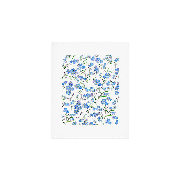 forget me not pattern watercolor  Art Print Gallery Image 1