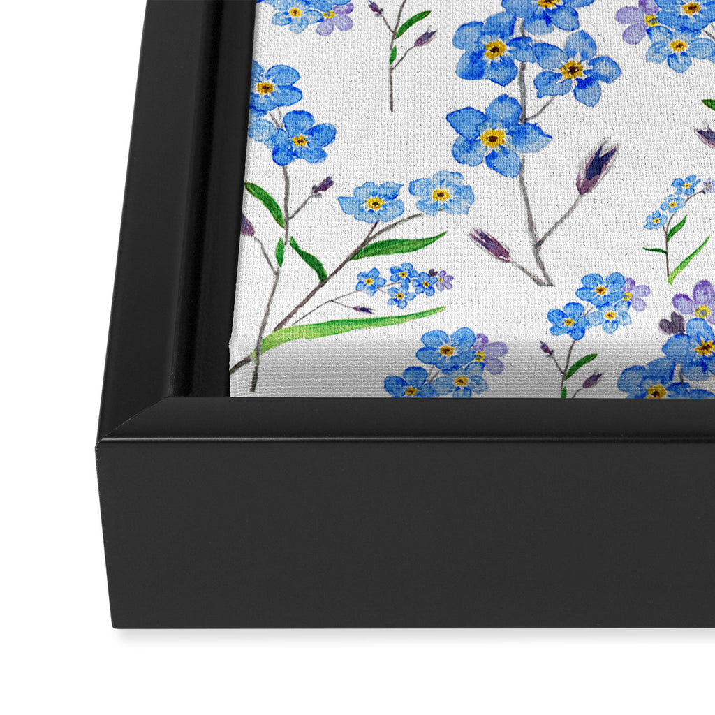forget me not pattern watercolor  Framed Canvas Print Gallery Image 3