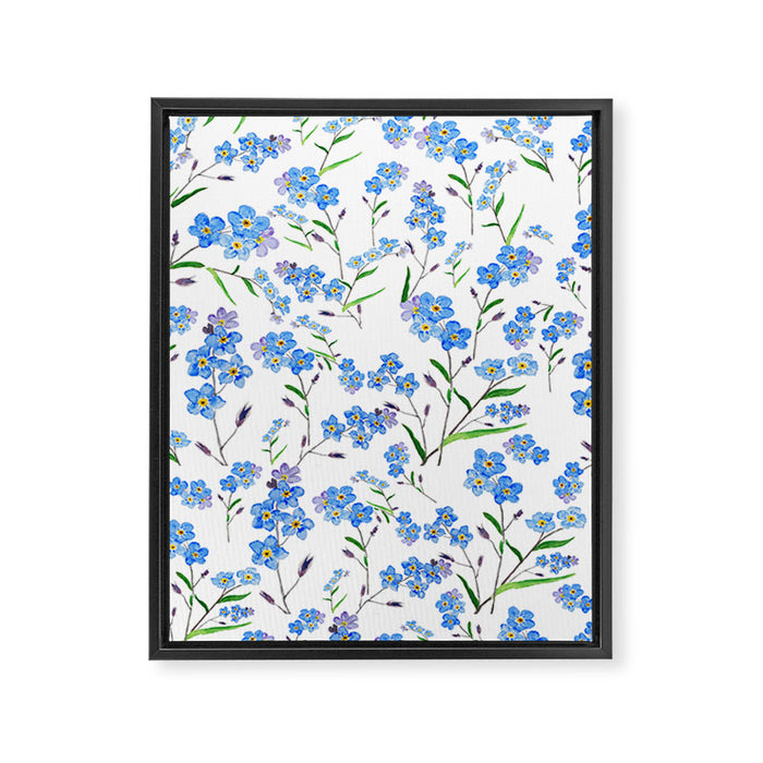 forget me not pattern watercolor  Framed Canvas Print Gallery Image 1