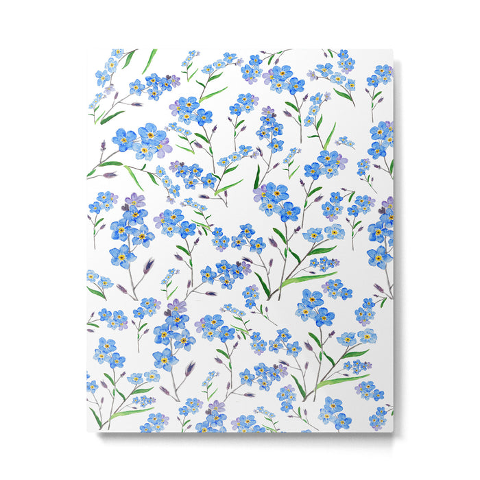 forget me not pattern watercolor  Metal Print Gallery Image 1