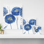 four blue dandelions watercolor Canvas Print Gallery Image 3