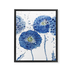 four blue dandelions watercolor Framed Canvas Print Gallery Image 6