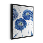 four blue dandelions watercolor Framed Canvas Print Gallery Image 2