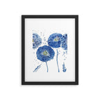 four blue dandelions watercolor Framed Art Print Gallery Image 5