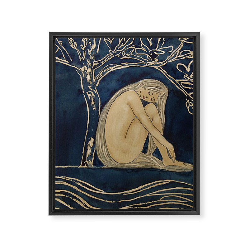 Girl sleeping under magnolia flowers Framed Canvas Print Gallery Image 8