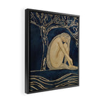 Girl sleeping under magnolia flowers Framed Canvas Print Gallery Image 2