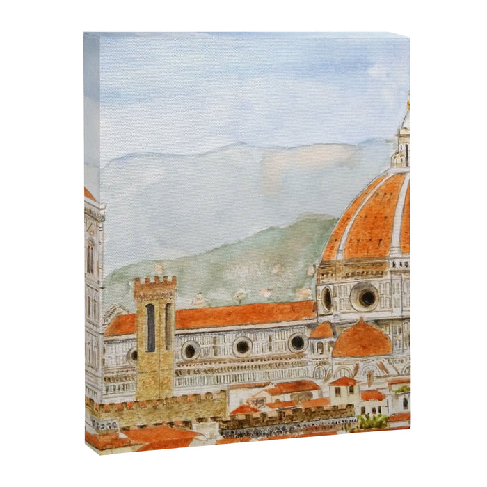 Italy Florence Cathedral Duomo watercolor painting Canvas Print Gallery Image 1