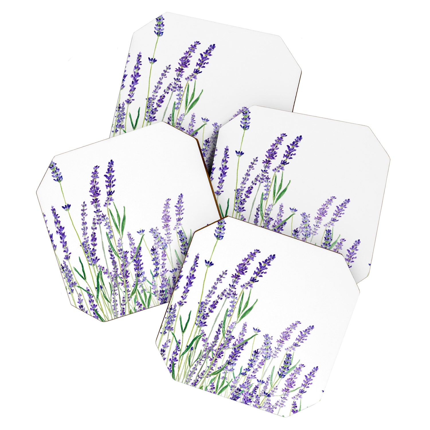 lavender watercolor horizontal Coaster Gallery Image 1