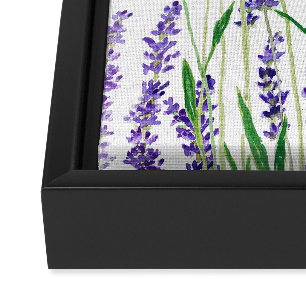 lavender watercolor horizontal Framed Canvas Print Gallery Image 3
