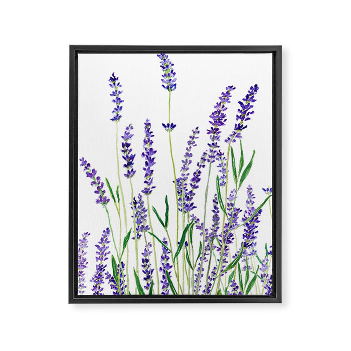 lavender watercolor horizontal Framed Canvas Print Gallery Image 1