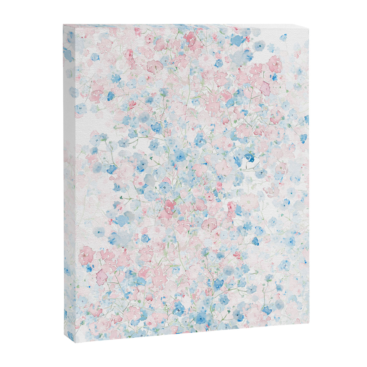 light pink and blue baby's breath flowers pattern Canvas Print Gallery Image 6
