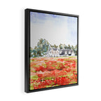 orange poppy field watercolour  Framed Canvas Print Gallery Image 2