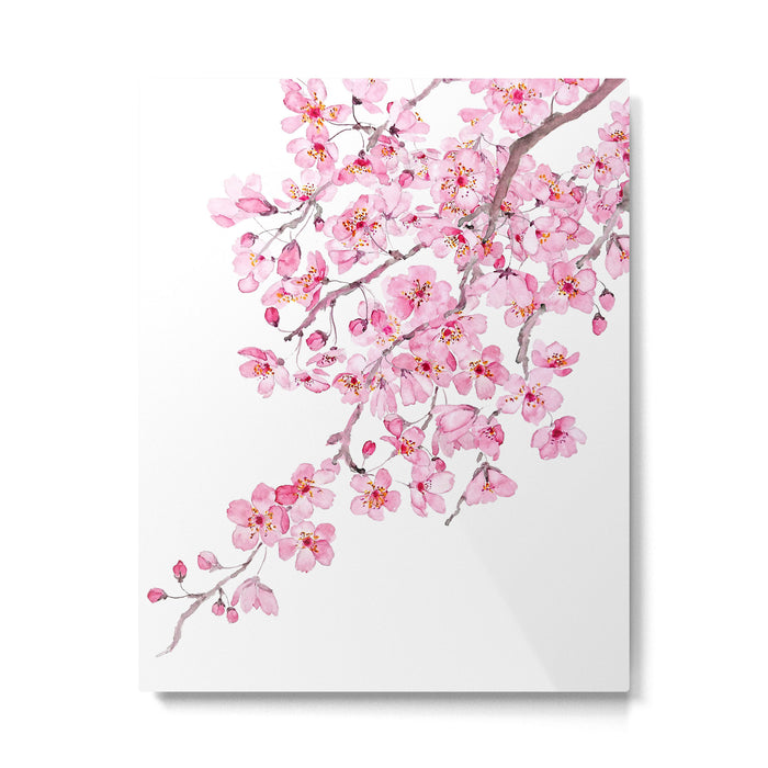pink cherry blossom watercolor 2020 Metal Print Gallery Image 1