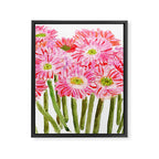 Pink Gerbera Daisy watercolor Framed Canvas Print Gallery Image 8