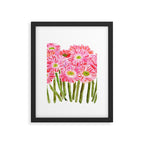 Pink Gerbera Daisy watercolor Framed Art Print Gallery Image 6
