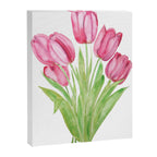 pink tulips watercolor Canvas Print Gallery Image 6