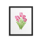 pink tulips watercolor Framed Art Print Gallery Image 4