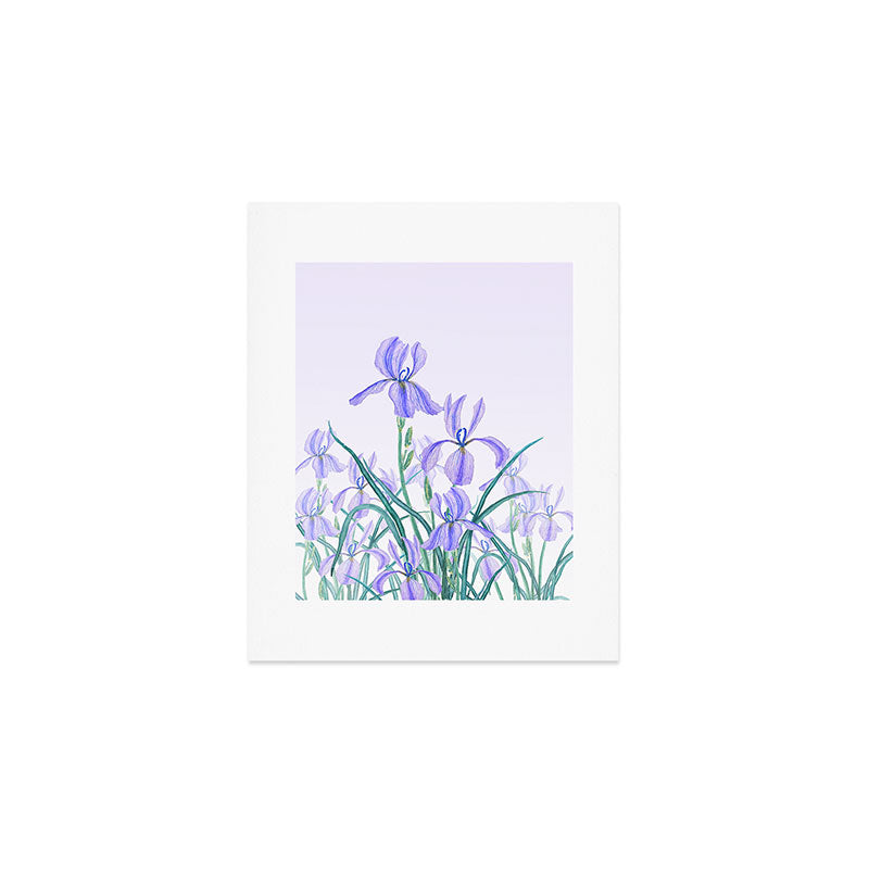 purple iris watercolor Art Print Gallery Image 1