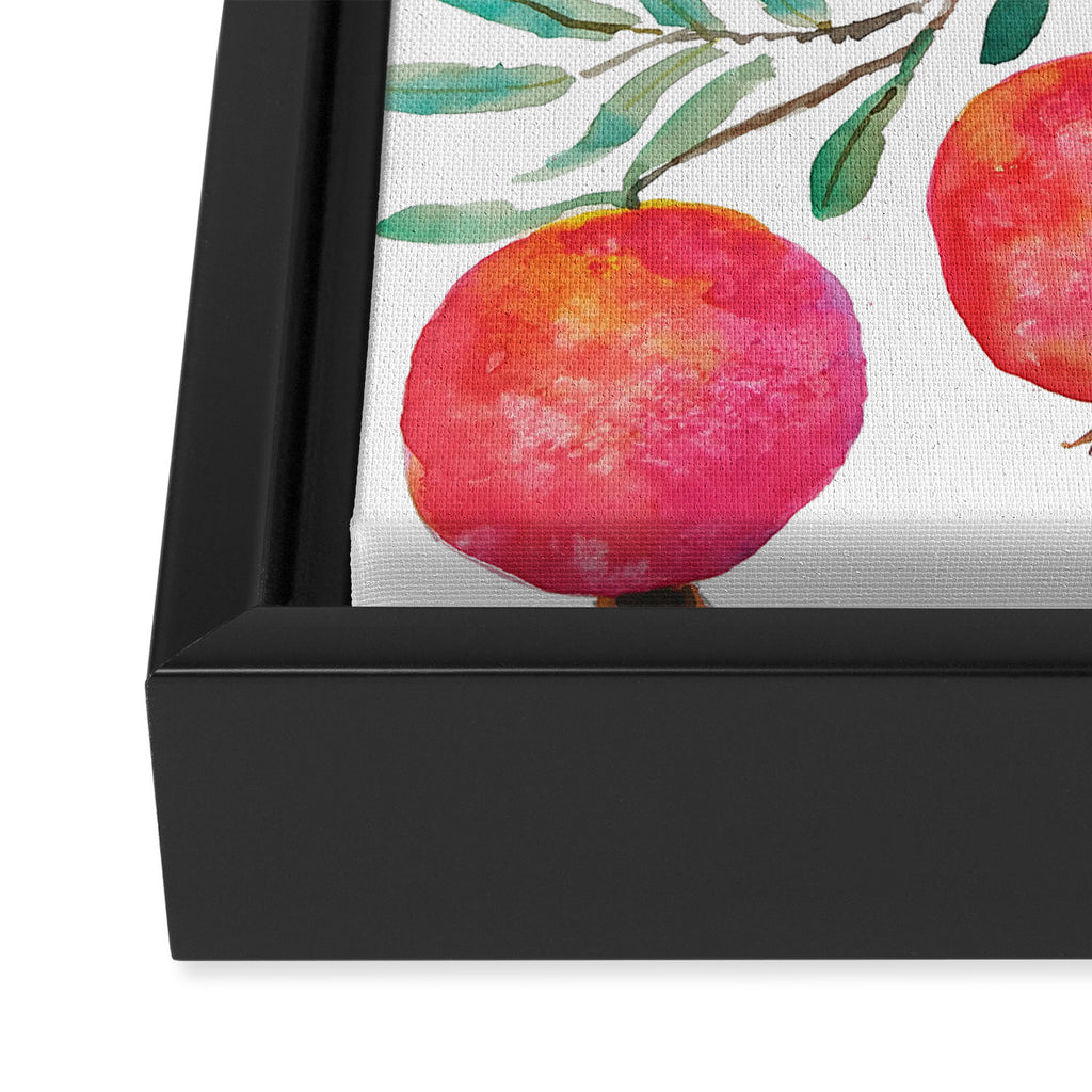 red pomegranate watercolor Framed Canvas Print Gallery Image 3