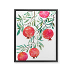 red pomegranate watercolor Framed Canvas Print Gallery Image 6