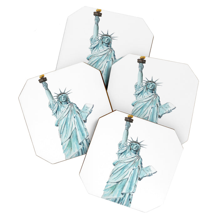 Statue of Liberty watercolor  Coaster Gallery Image 1