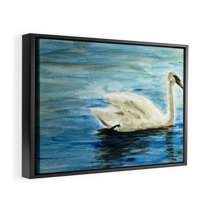 swan Framed Canvas Print Gallery Image 1