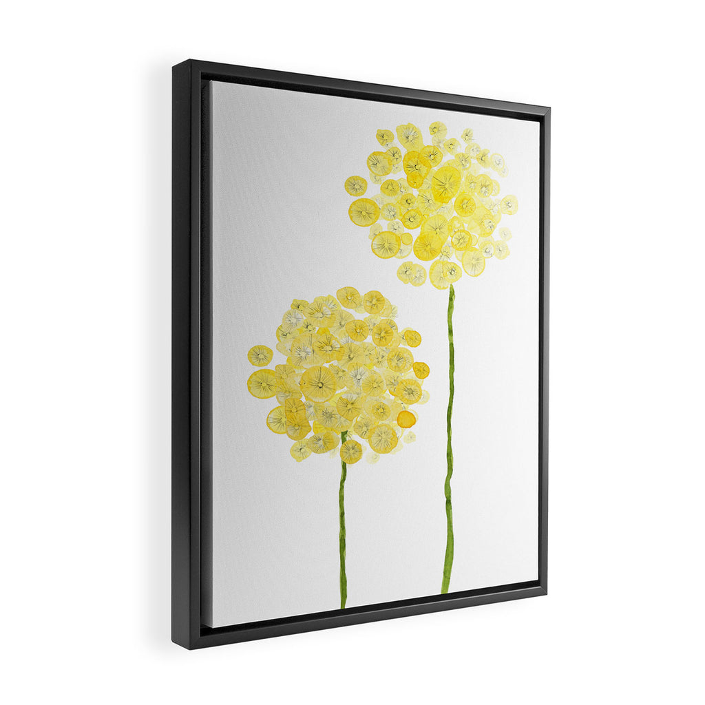 two abstract dandelions watercolor Framed Canvas Print Gallery Image 2
