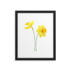 two botanical yellow daffodils watercolor Framed Art Print Gallery Image 4
