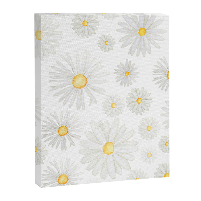 white daisy pattern watercolor Canvas Print Gallery Image 1