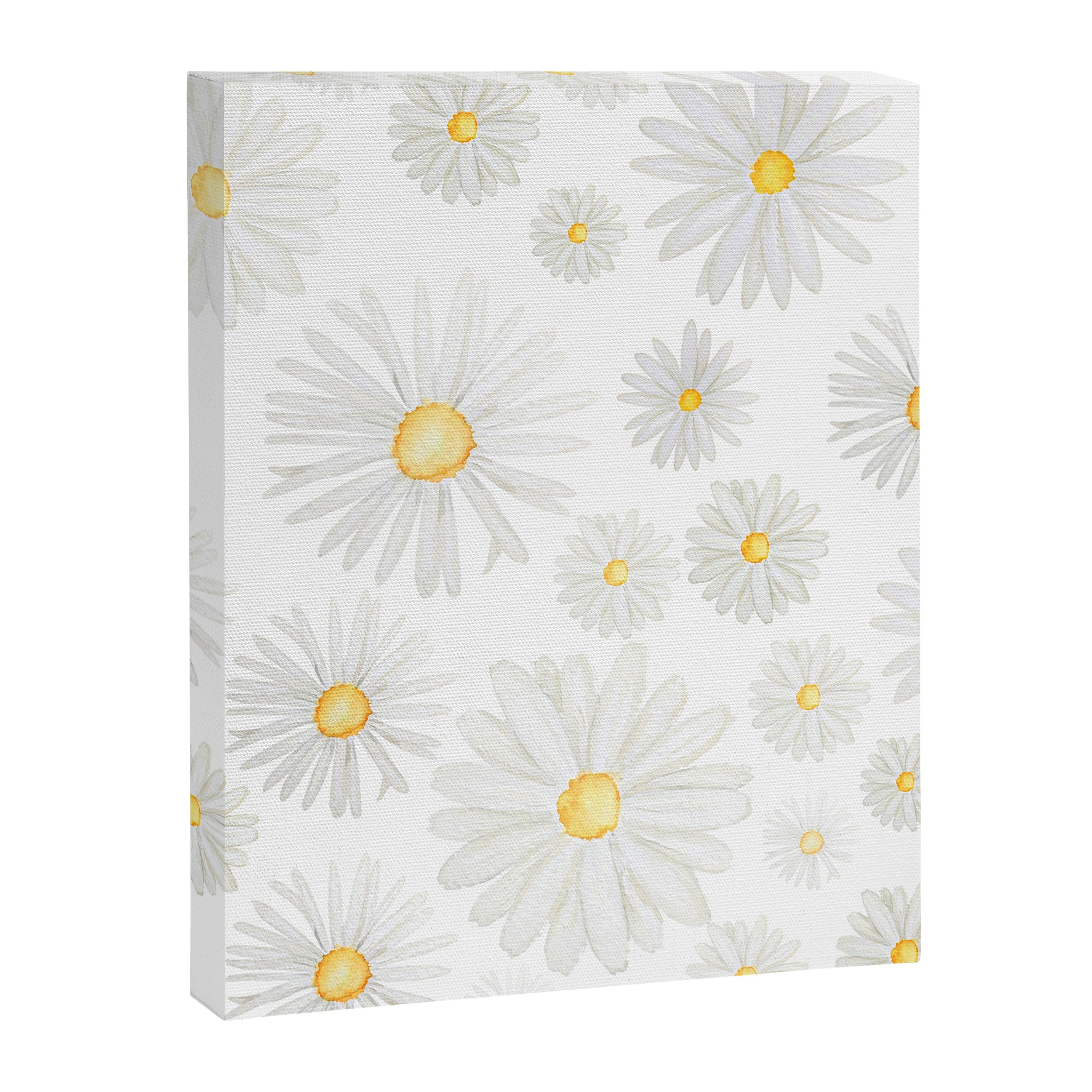 white daisy pattern watercolor Canvas Print Gallery Image 8
