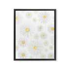 white daisy pattern watercolor Framed Canvas Print Gallery Image 8