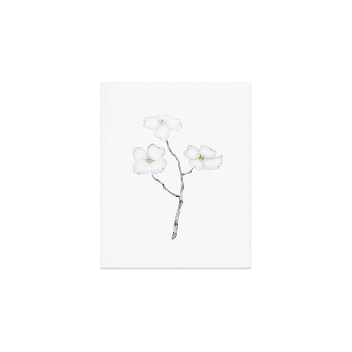 white dogwood flower watercolor Art Print Gallery Image 1