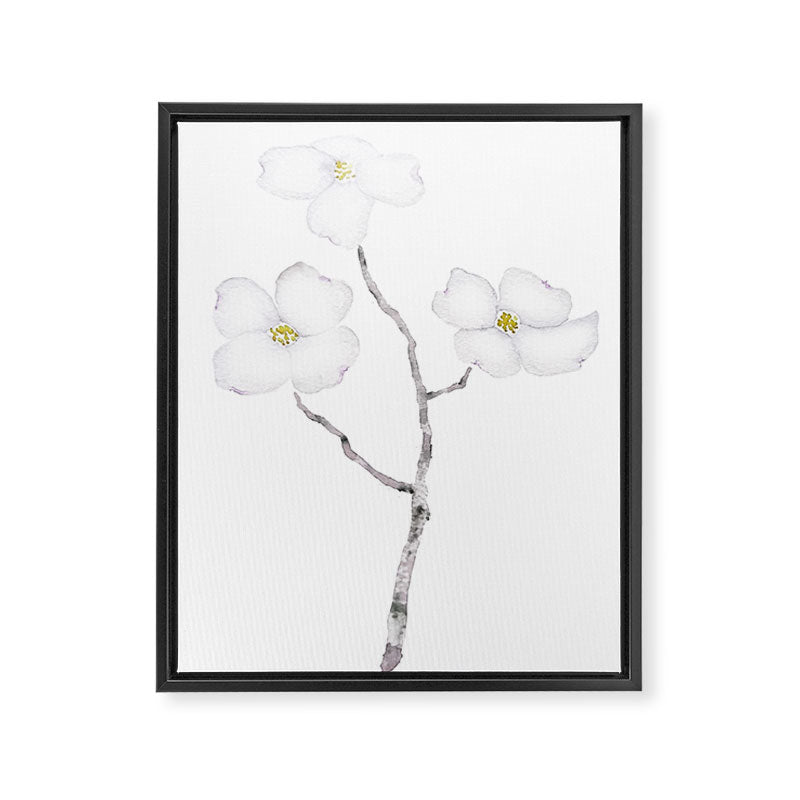 white dogwood flower watercolor Framed Canvas Print Gallery Image 6